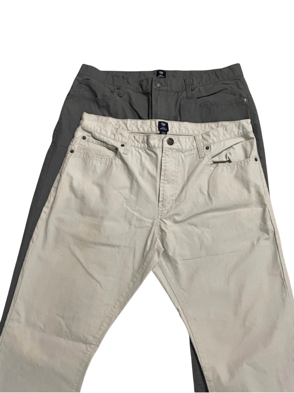 Gap Mens Slim Chino 2 Pack 36x32 NWOT Gray Bone - Picture 1 of 15